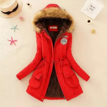 2018 women winter thicken warm coat female autumn hooded cotton fur plus size basic jacket outerwear slim long ladies chaqueta