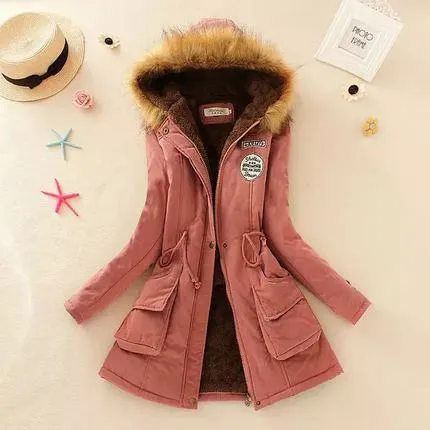 2018 women winter thicken warm coat female autumn hooded cotton fur plus size basic jacket outerwear slim long ladies chaqueta