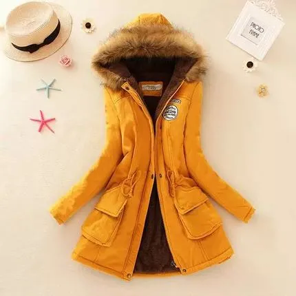 2018 women winter thicken warm coat female autumn hooded cotton fur plus size basic jacket outerwear slim long ladies chaqueta