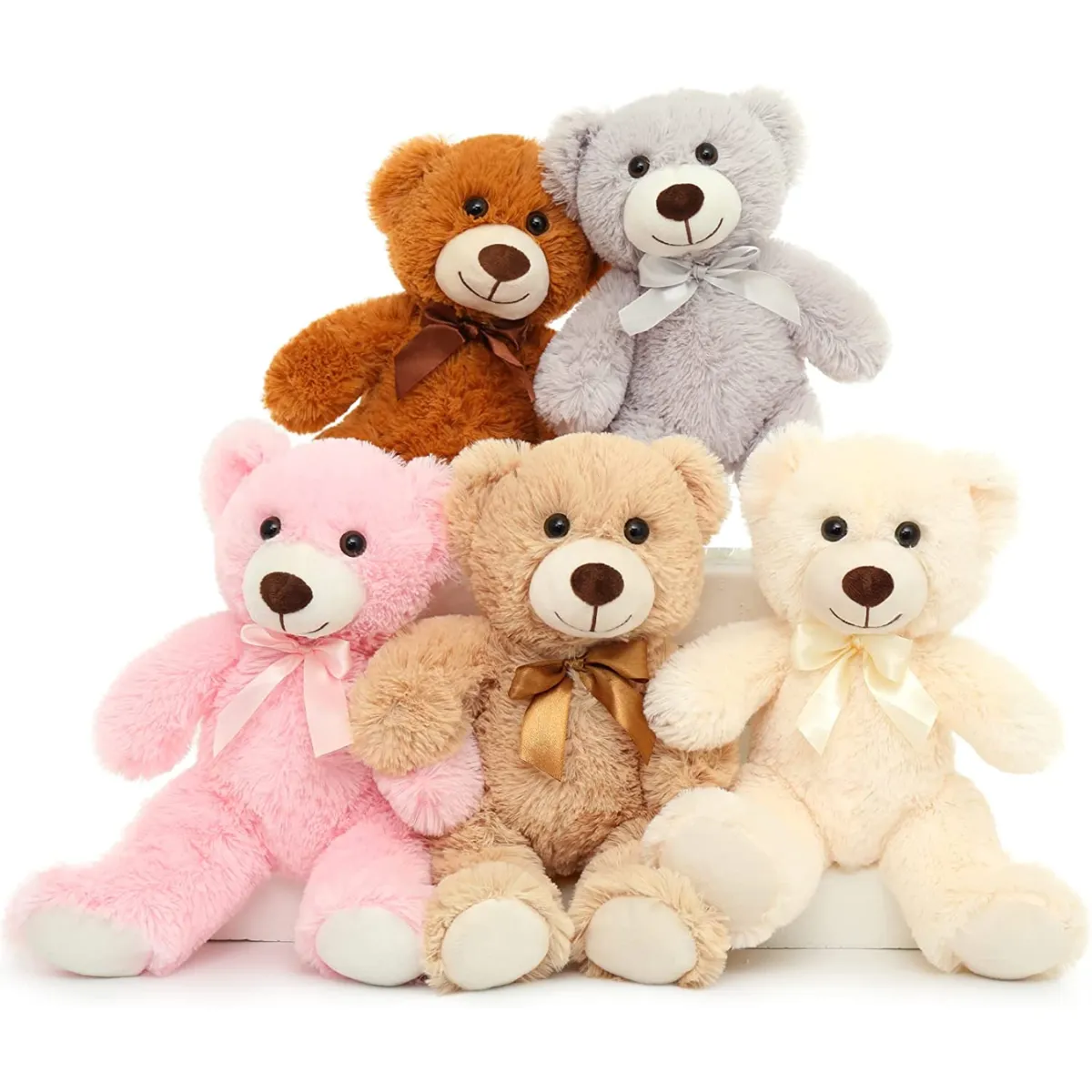 5 Piece Teddy Bears Stuffed Animal, 14 Inches