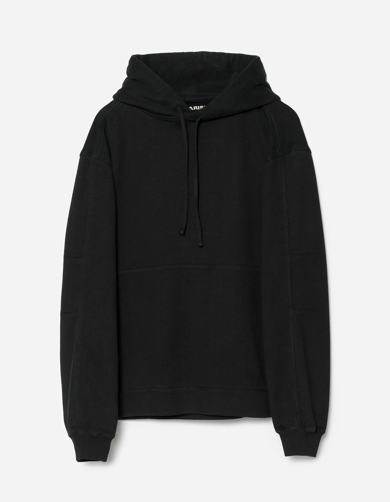 5233 Articulated Hemp Hooded Sweat Black