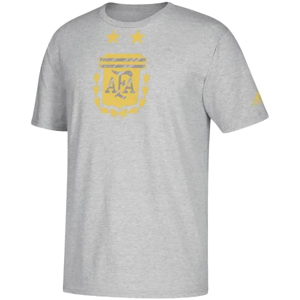 Adidas Argentina Soccer Brushed Stripes T-Shirt - Heathered Gray