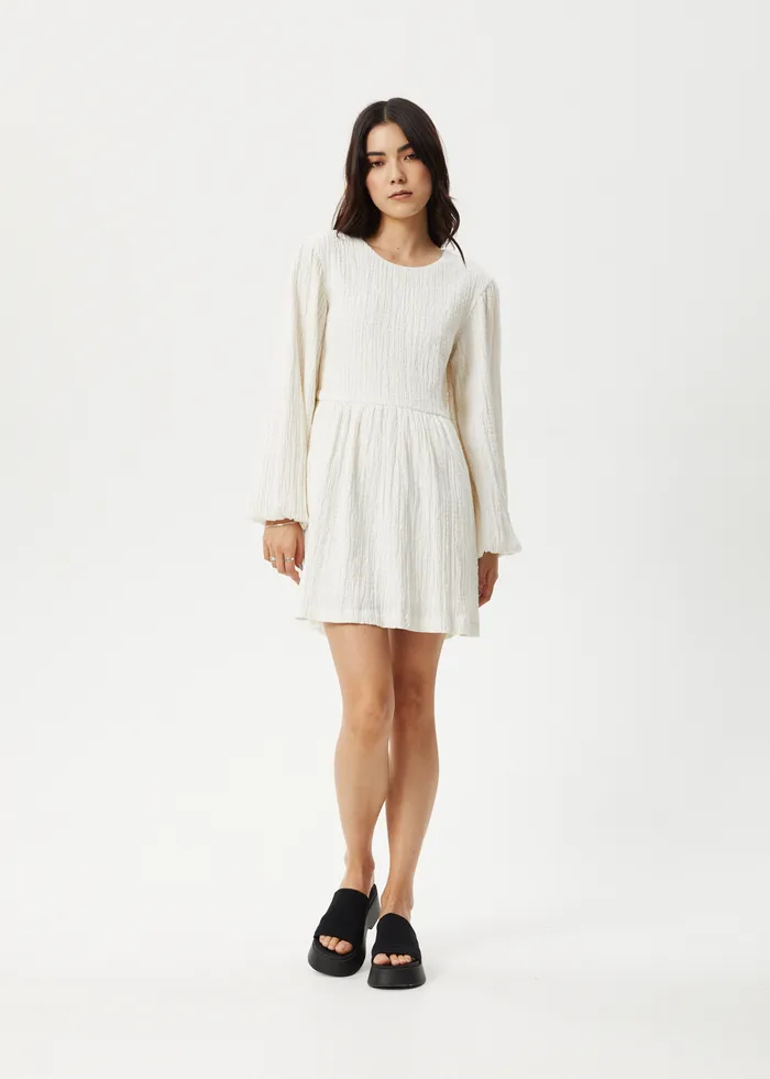 Afends - Focus Hemp Seersucker Mini Dress in White