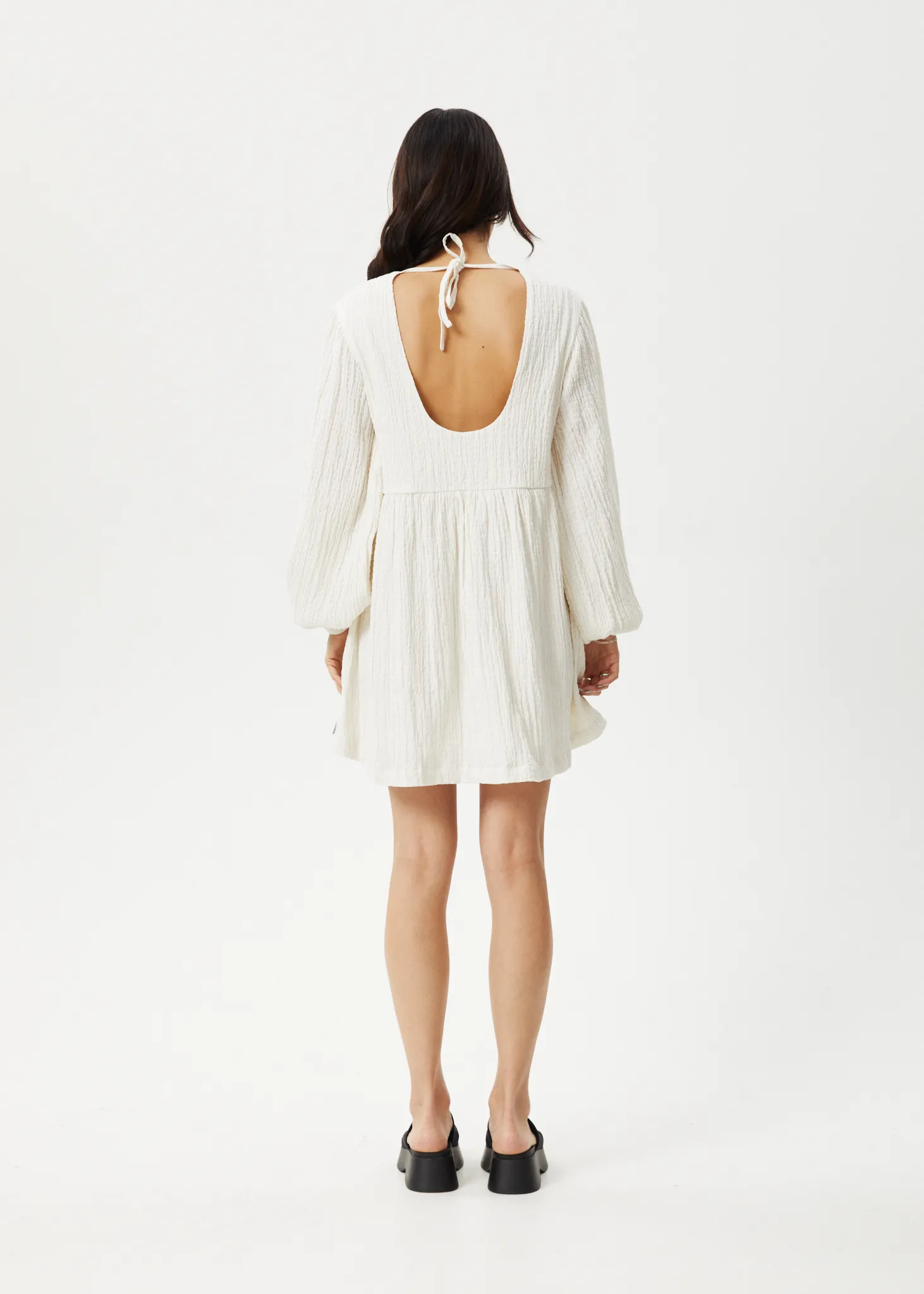 AFENDS Womens Focus - Seersucker Mini Dress - White