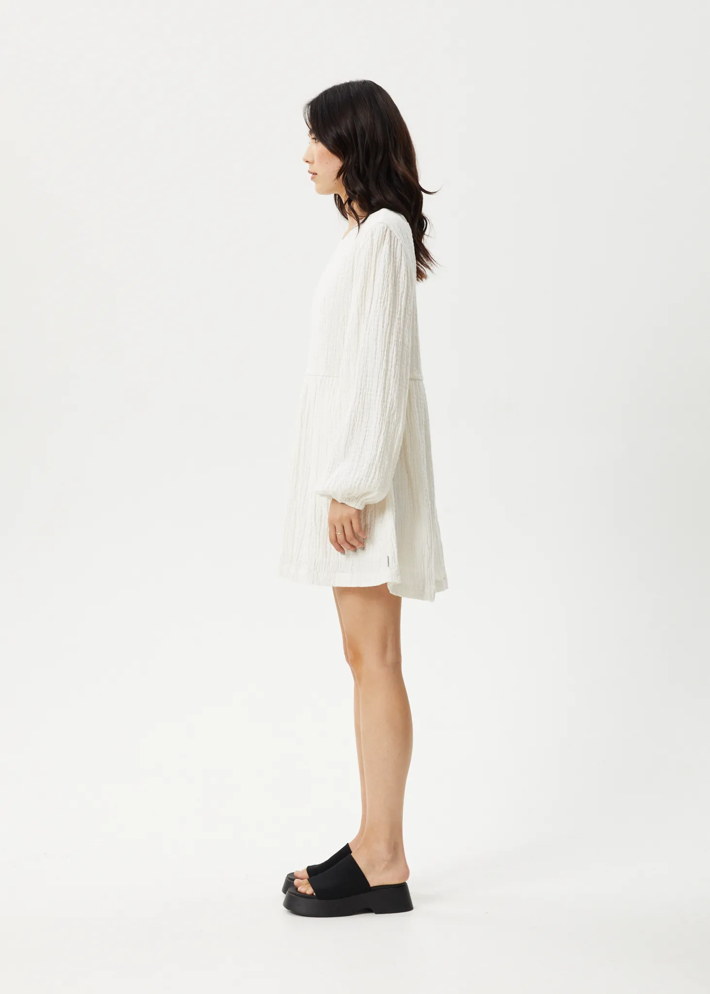 AFENDS Womens Focus - Seersucker Mini Dress - White