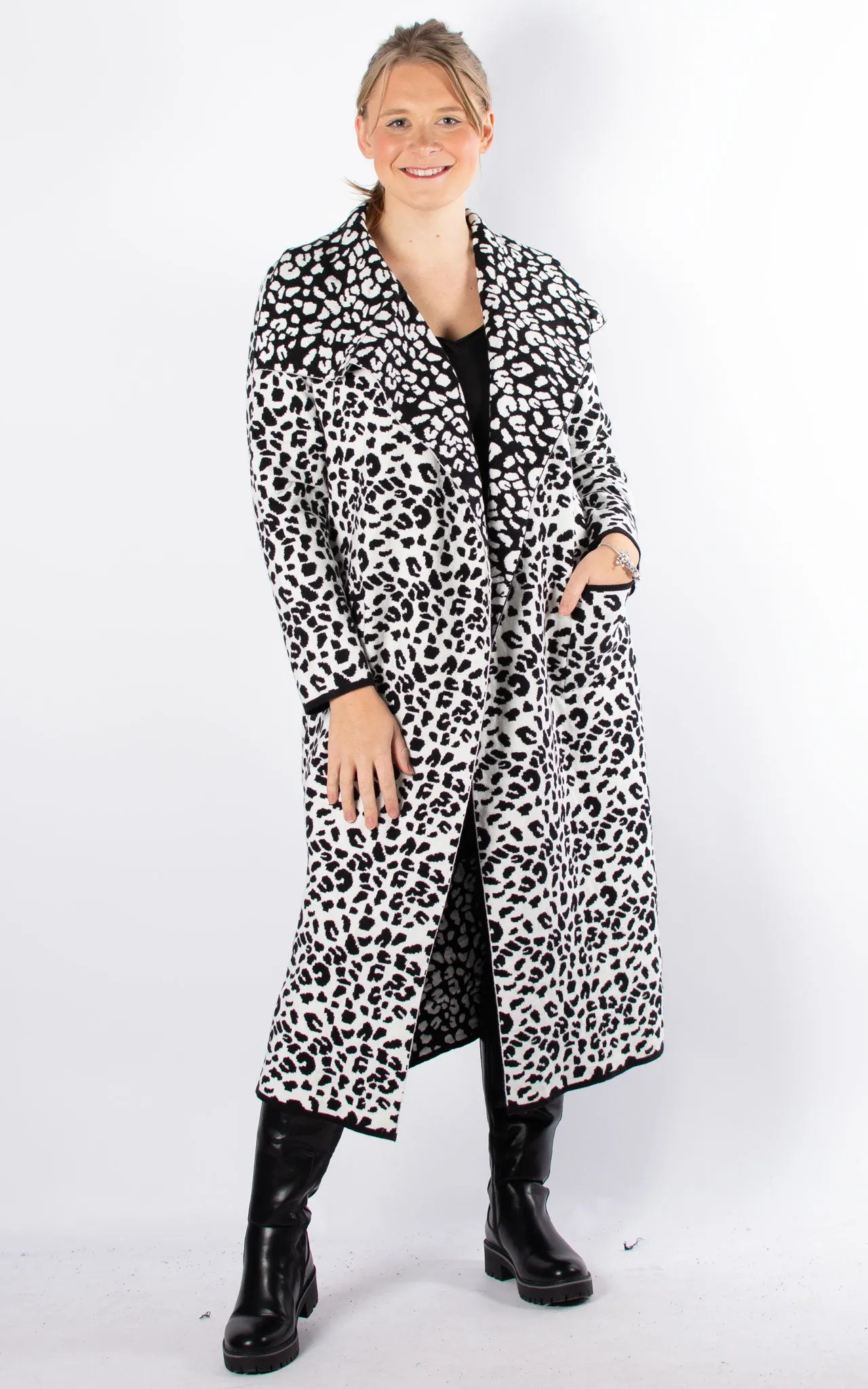 Animal Print Coat | Black