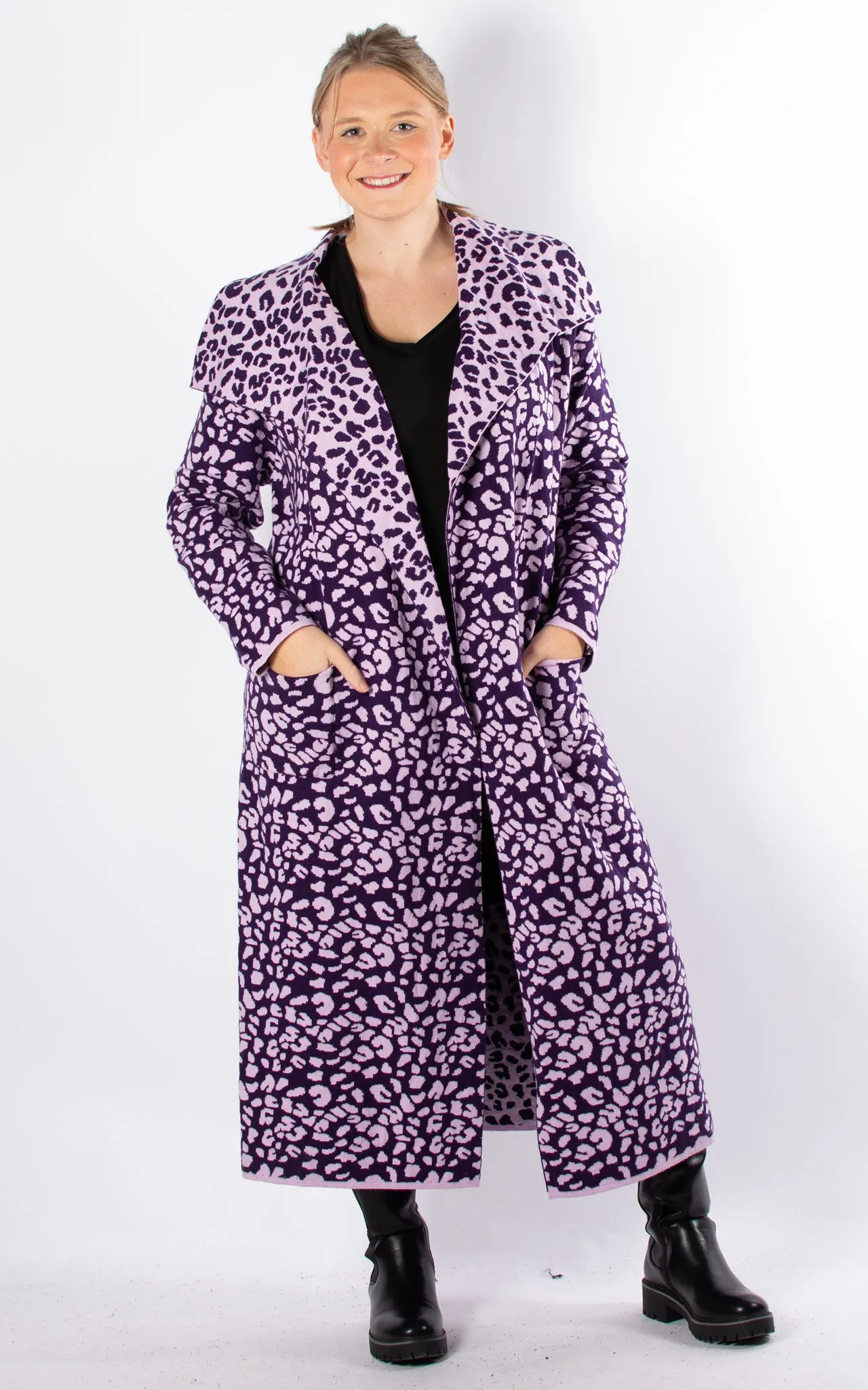 Animal Print Coat | Purple