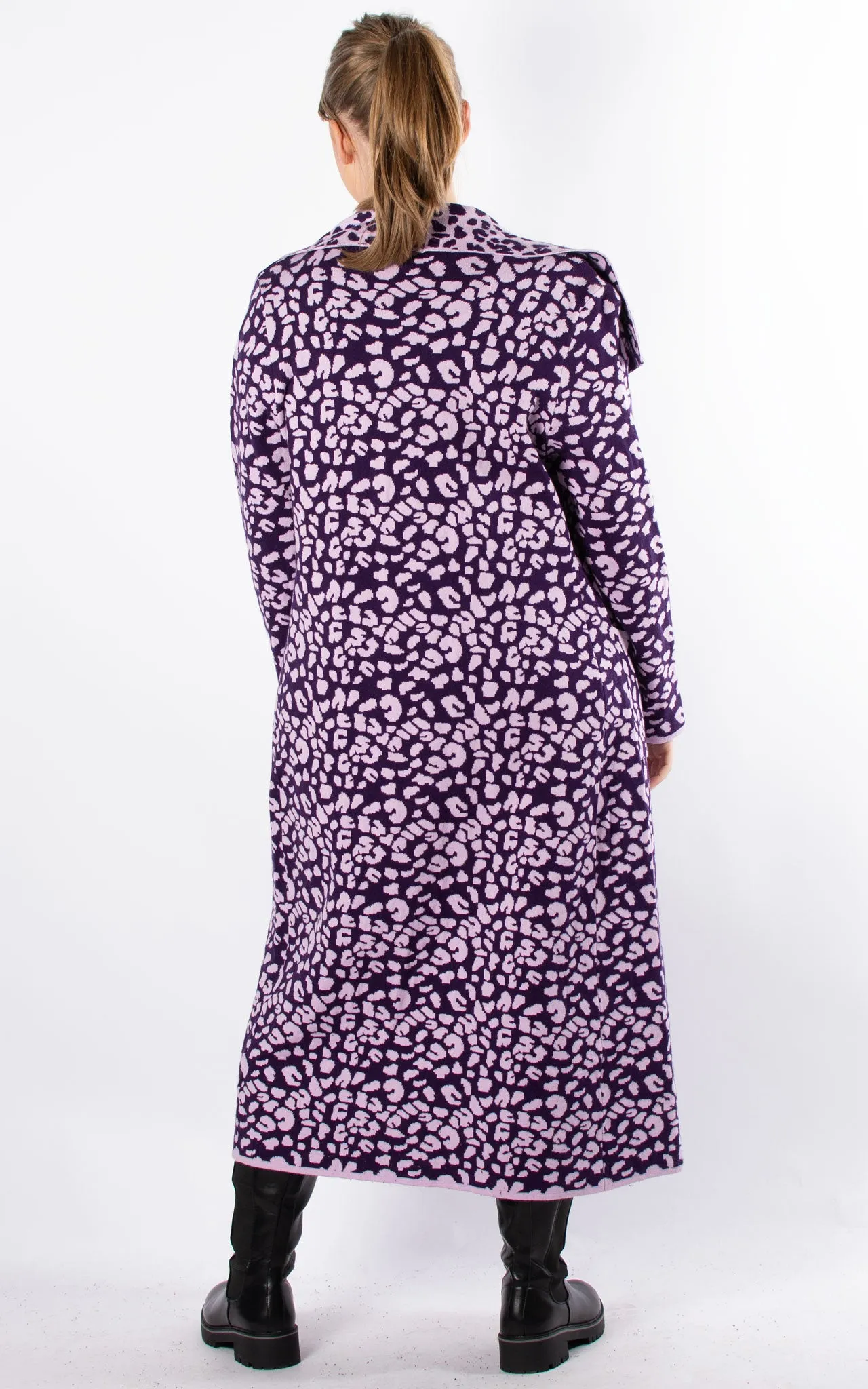 Animal Print Coat | Purple