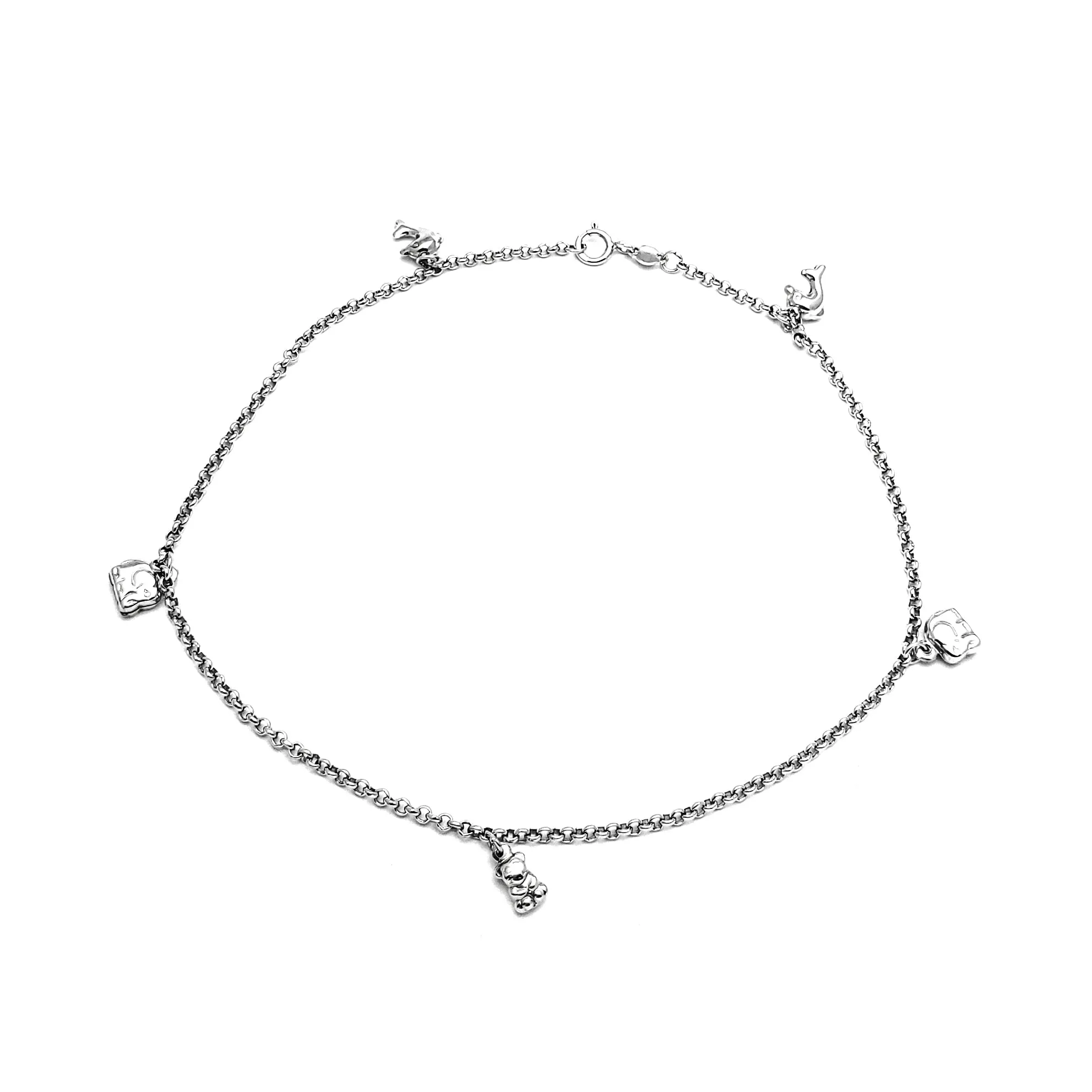 Animals Charm Rolo Anklet Bracelet (14K)