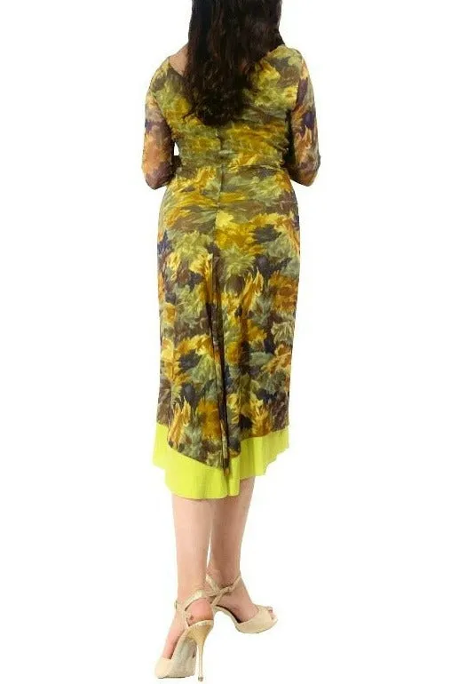 autumn leaves NINA mesh tango dress with sleeves