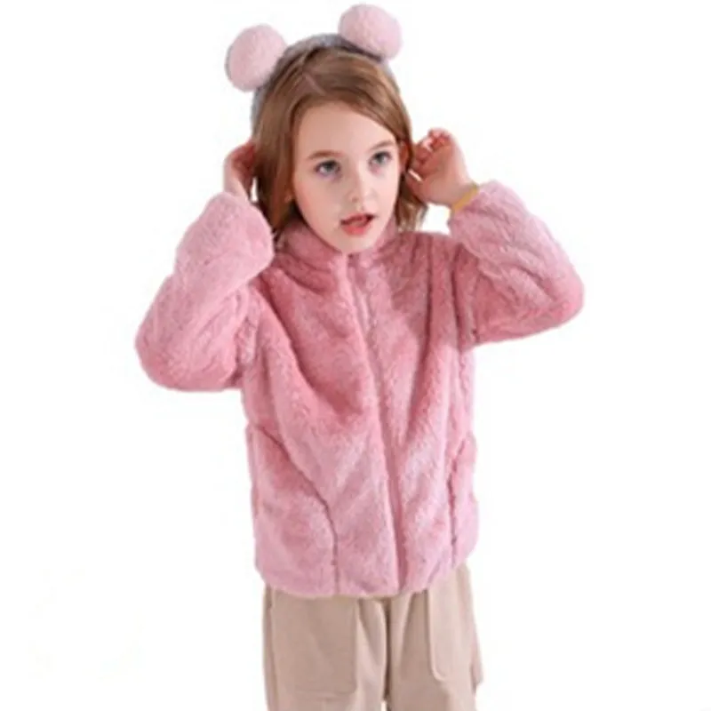 Autumn Winter Children Plush Flannel Coats Thick Fleece Warm Coat