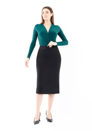 Back Vented Midi Pencil Skirt - G-Line