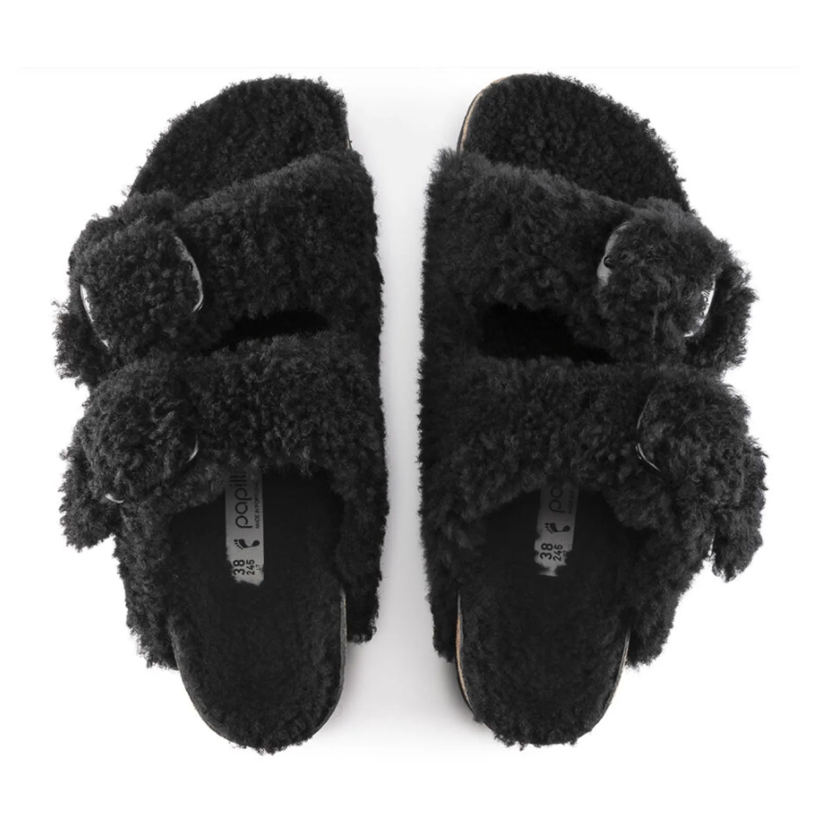 Birkenstock Arizona Big Buckle Platform Narrow Slide Sandal (Women) - Teddy Black Shearling