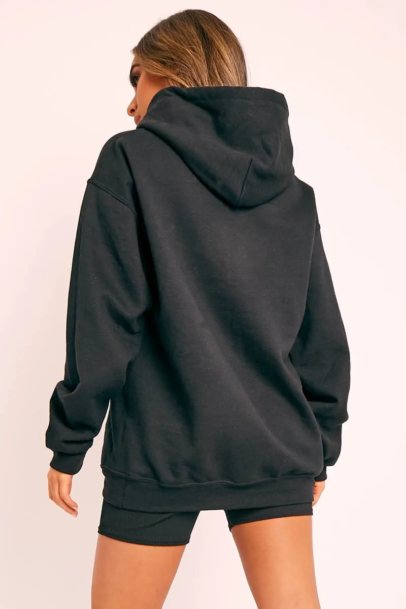 Black Graphic Face Hoodie - Aissa