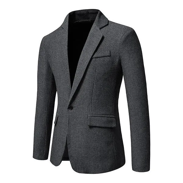 Blazer vintage décontracté à chevrons pour homme