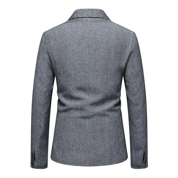 Blazer vintage décontracté à chevrons pour homme