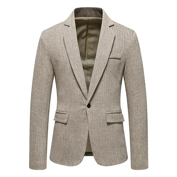 Blazer vintage décontracté à chevrons pour homme