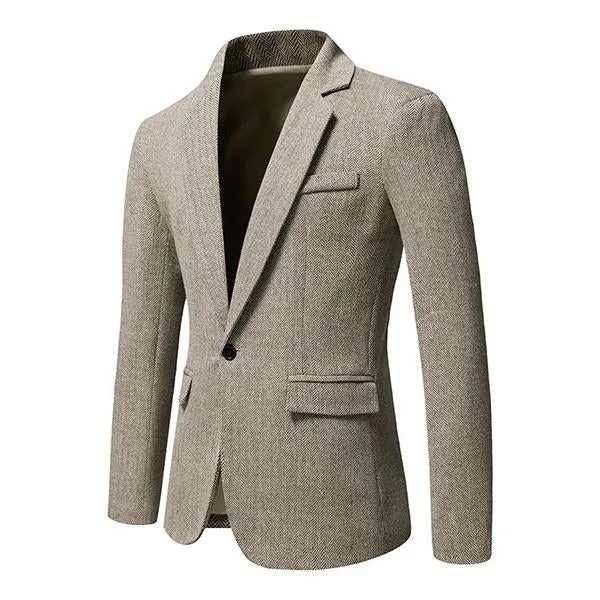 Blazer vintage décontracté à chevrons pour homme