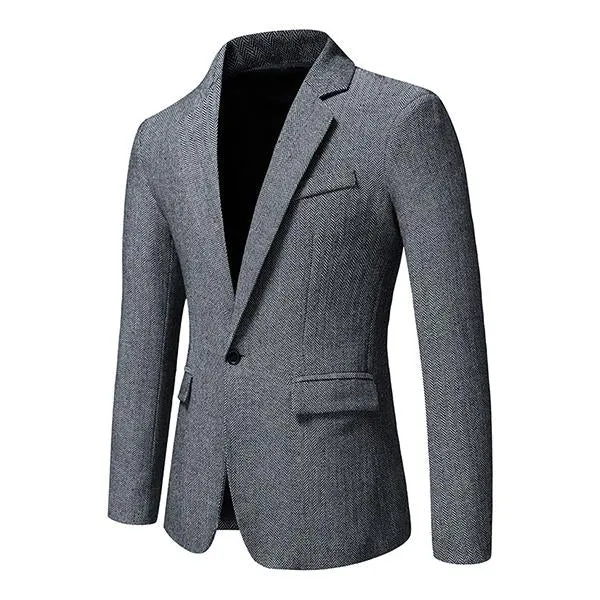 Blazer vintage décontracté à chevrons pour homme