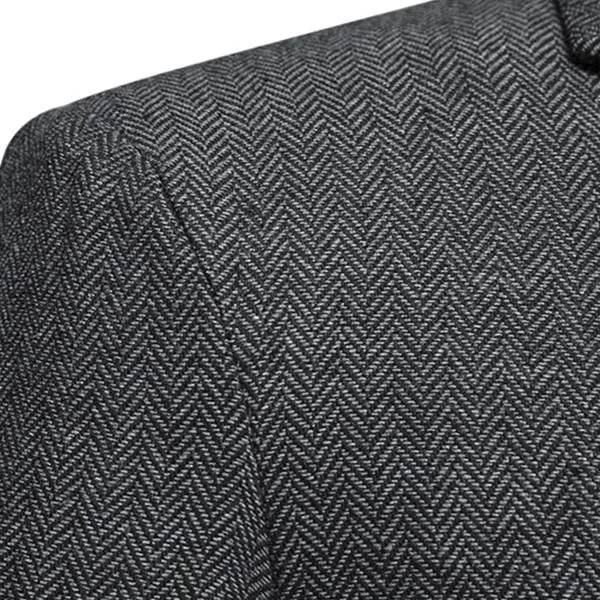 Blazer vintage décontracté à chevrons pour homme