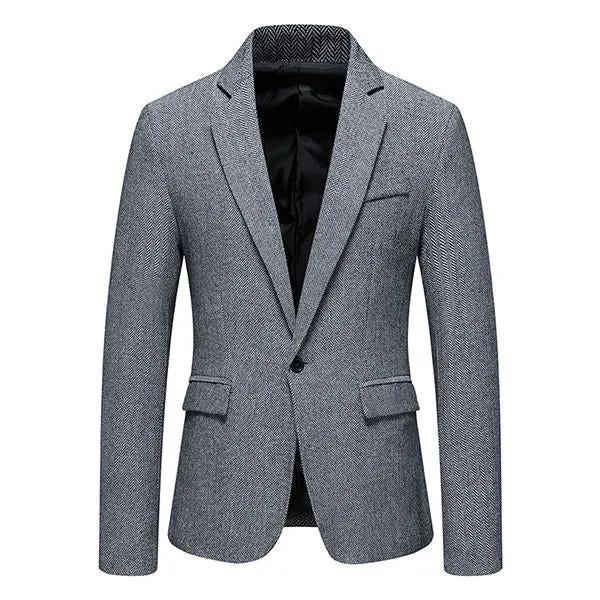 Blazer vintage décontracté à chevrons pour homme