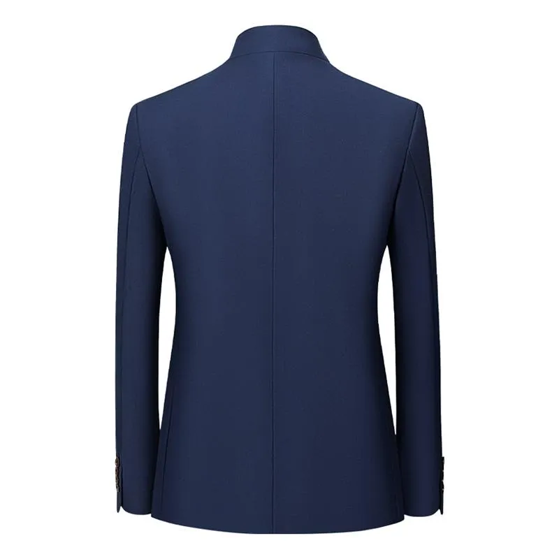 Blazer vintage droit à col montant pour homme