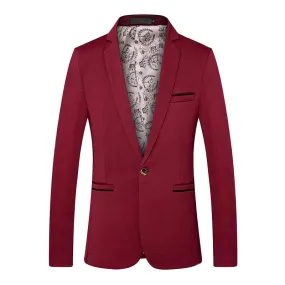 Blazer vintage à revers contrastés pour hommes