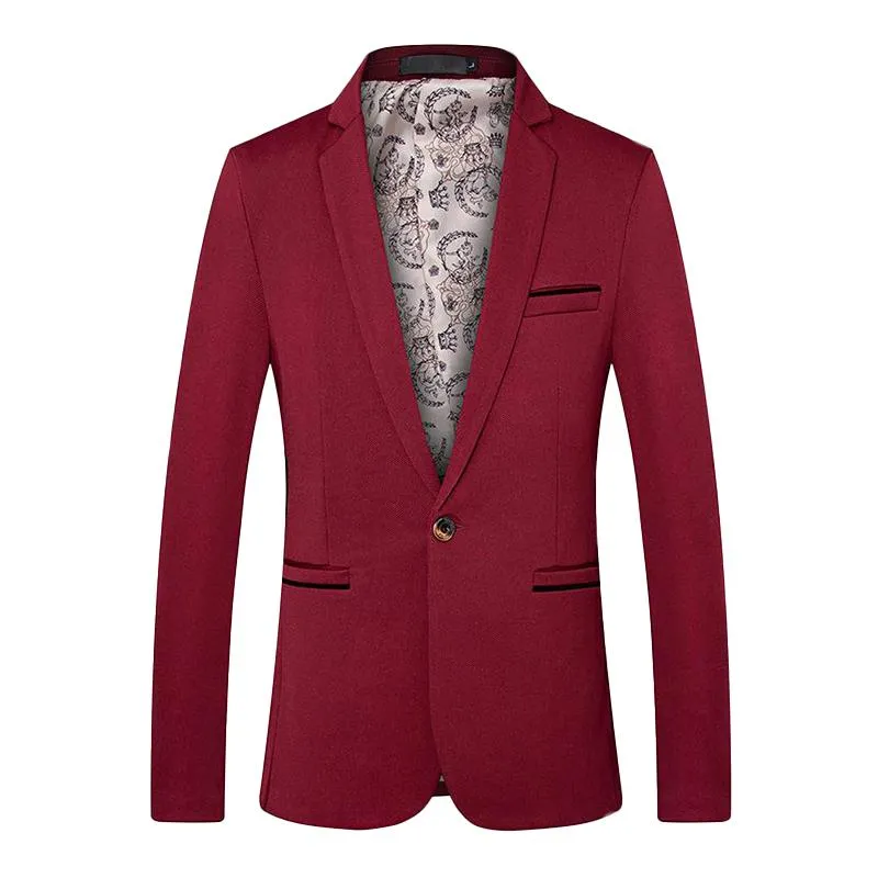 Blazer vintage à revers contrastés pour hommes