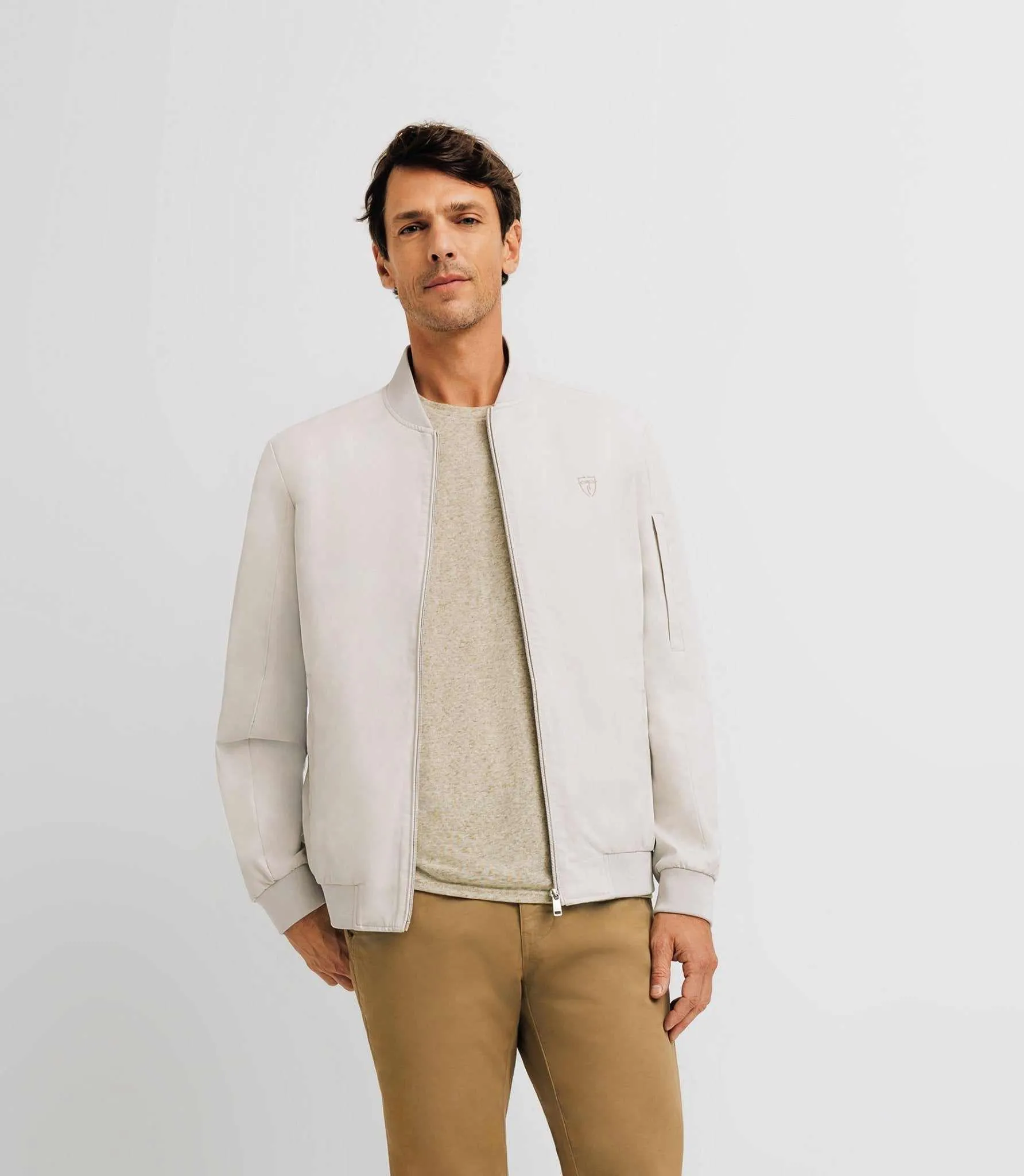 Blouson col teddy beige