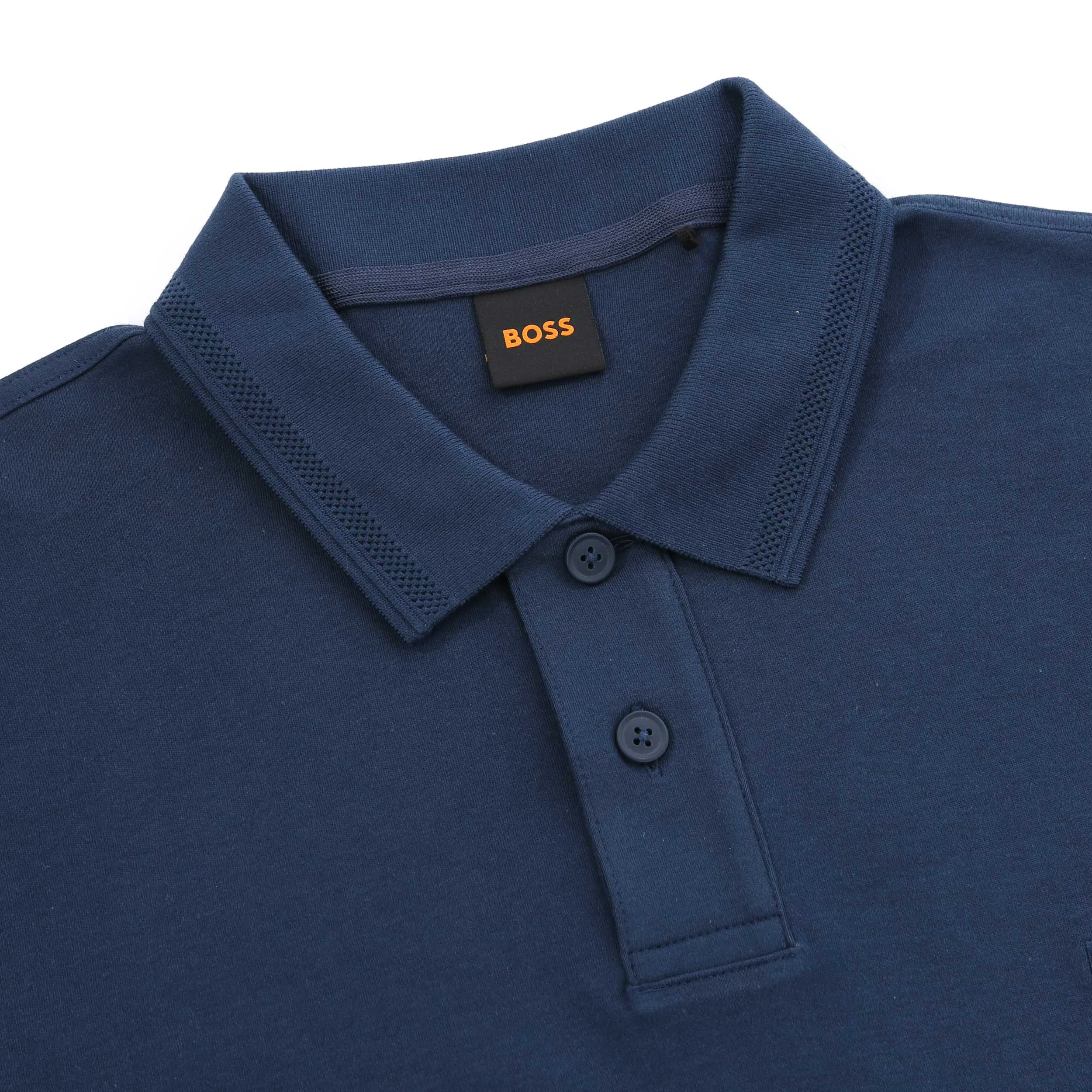 BOSS Pe Interlock Polo Shirt in Navy