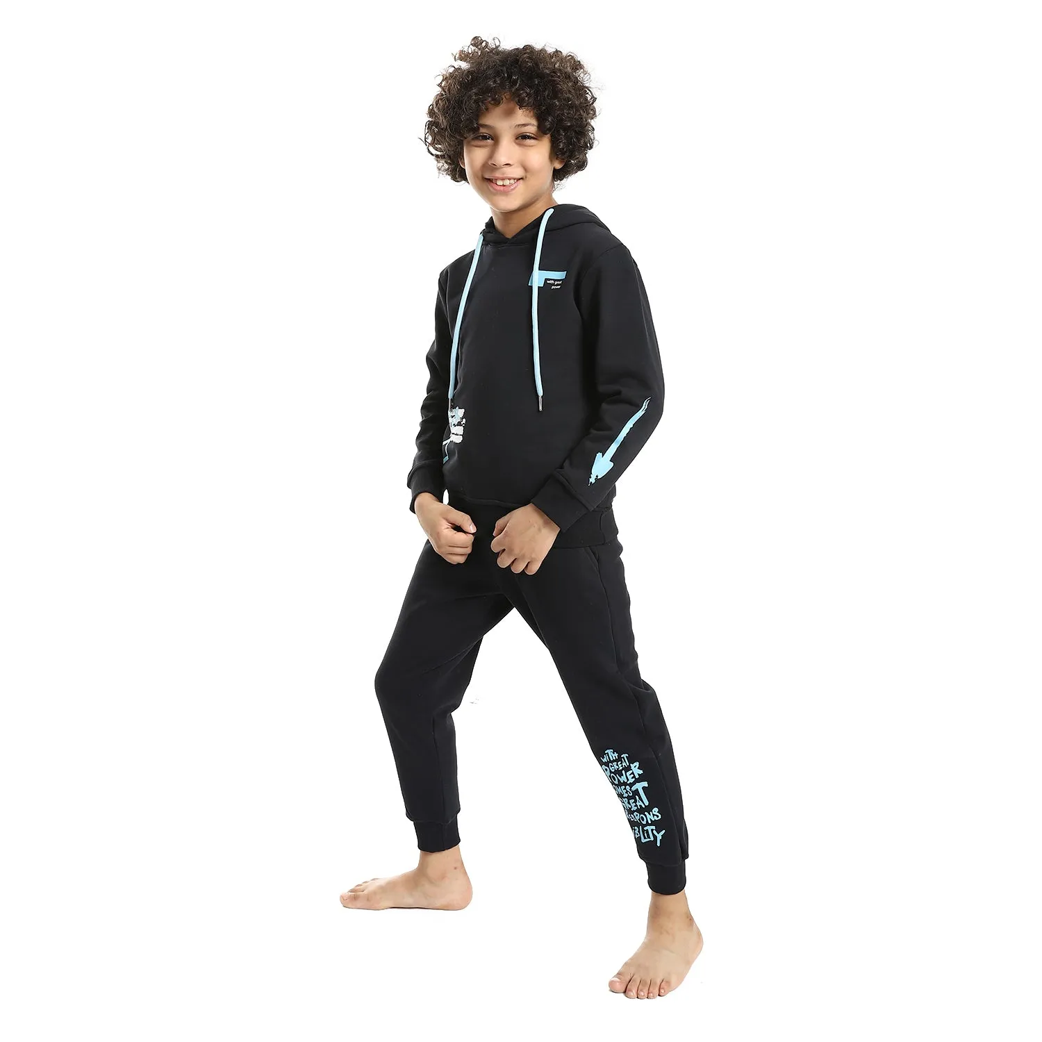 Boys' Pajamas And Winter Hoodie - Black