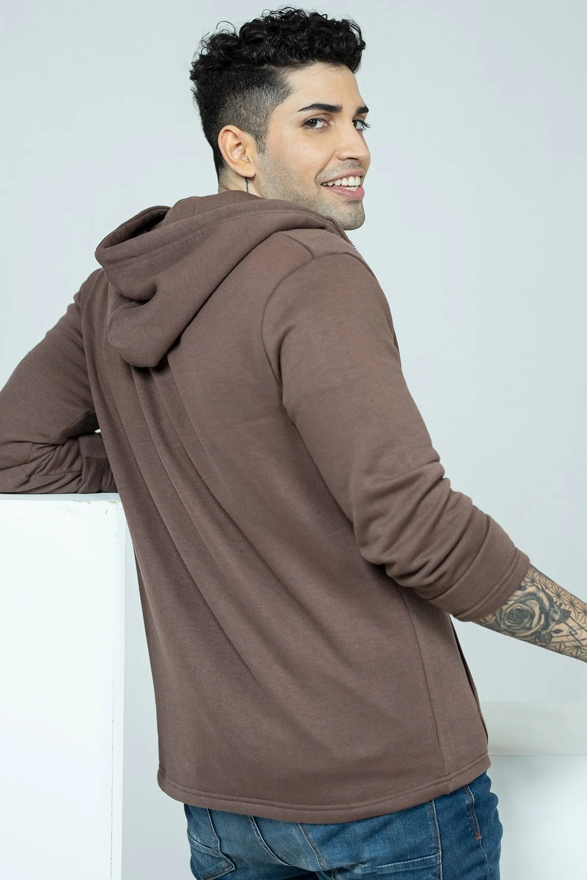 Brown Fleece Basic Hoodie - W21 - MH0009R