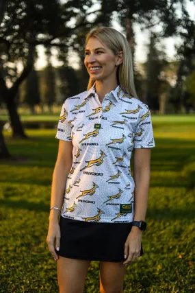 CA Ladies Springbok Golf Shirt | White Ethnic