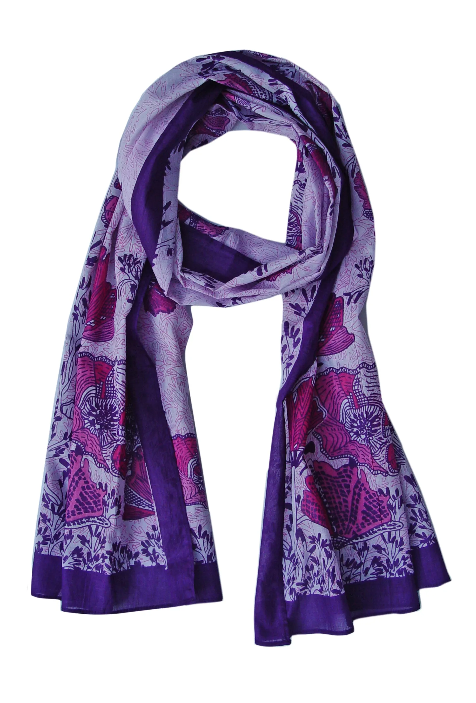 California Poppy Soft Cotton Printed Scarf