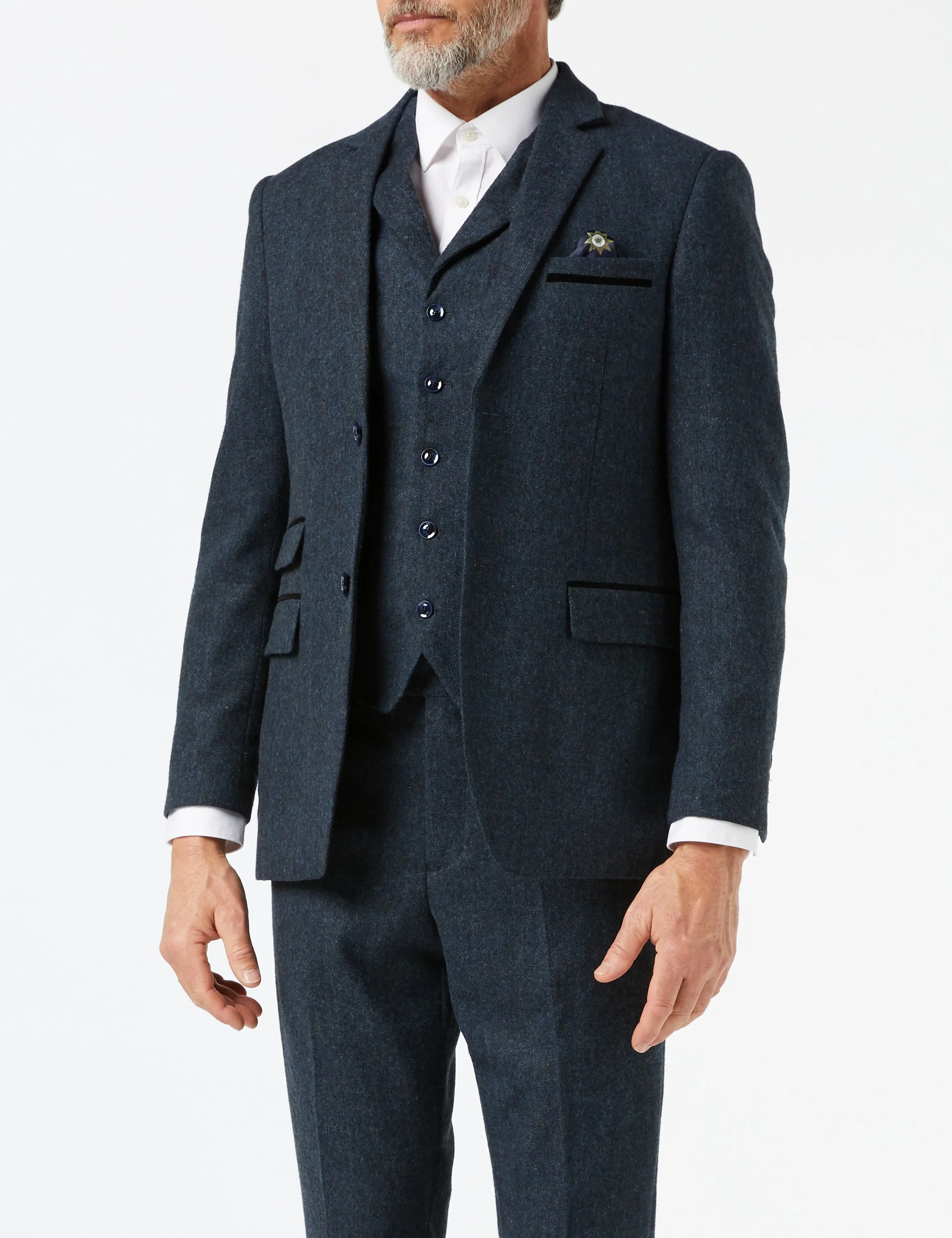 CALVIN - BLUE TWEED SUIT