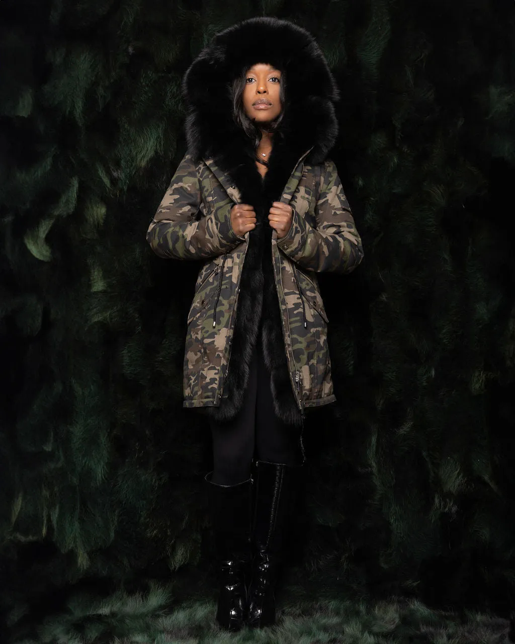 Camouflage Parka w. Fox Details