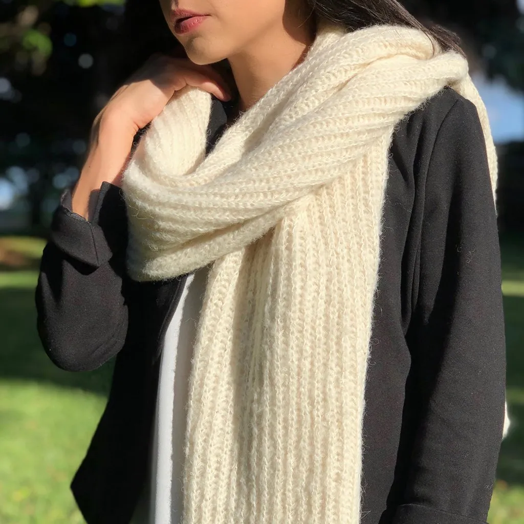 Chunky Snow Knit Alpaca Scarf by SLATE   SALT