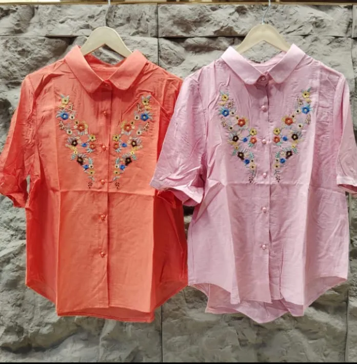 Cotton embroidery shirt