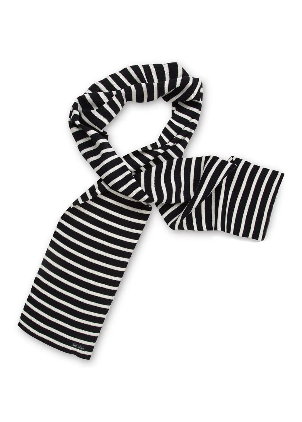 DUGUAY - Striped Scarf in Comfortable Wool Blend (NAVY / IVORY)