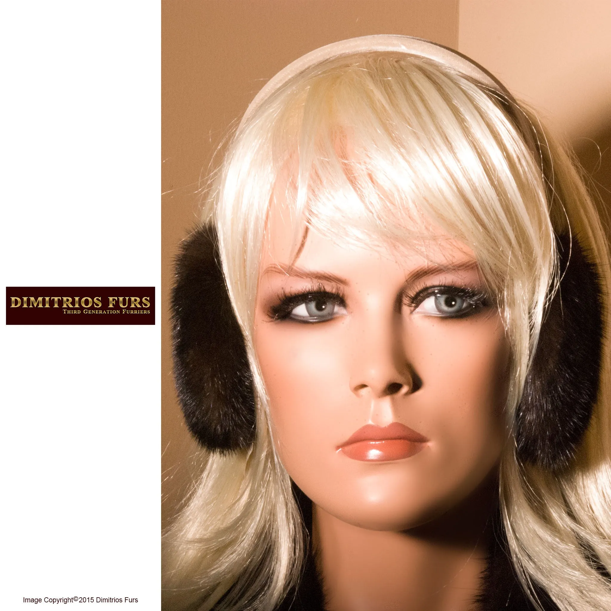 Earmuffs - Mahogany Mink - Blonde Head Band