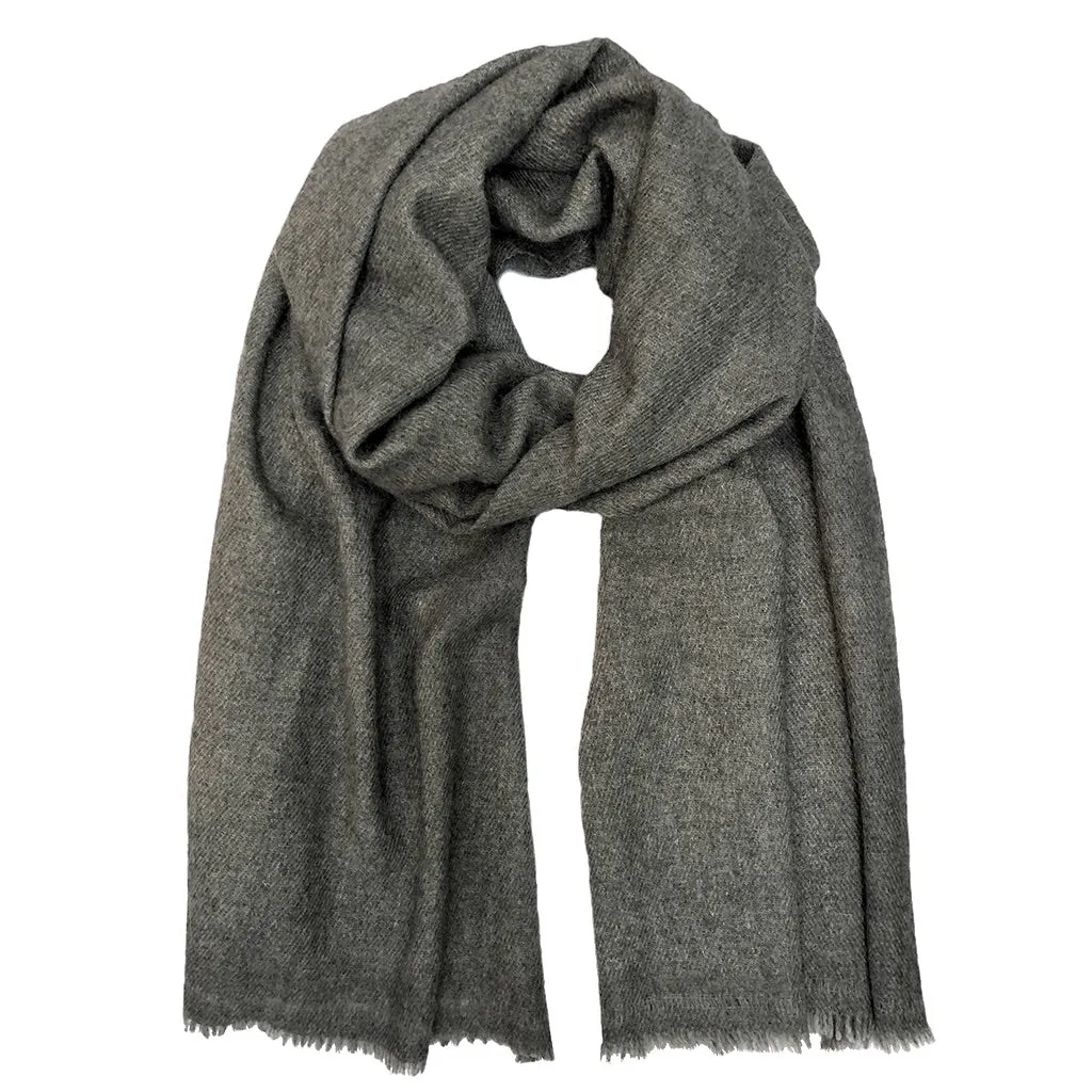 Eco-Friendly Charcoal Handloom Cashmere Scarf