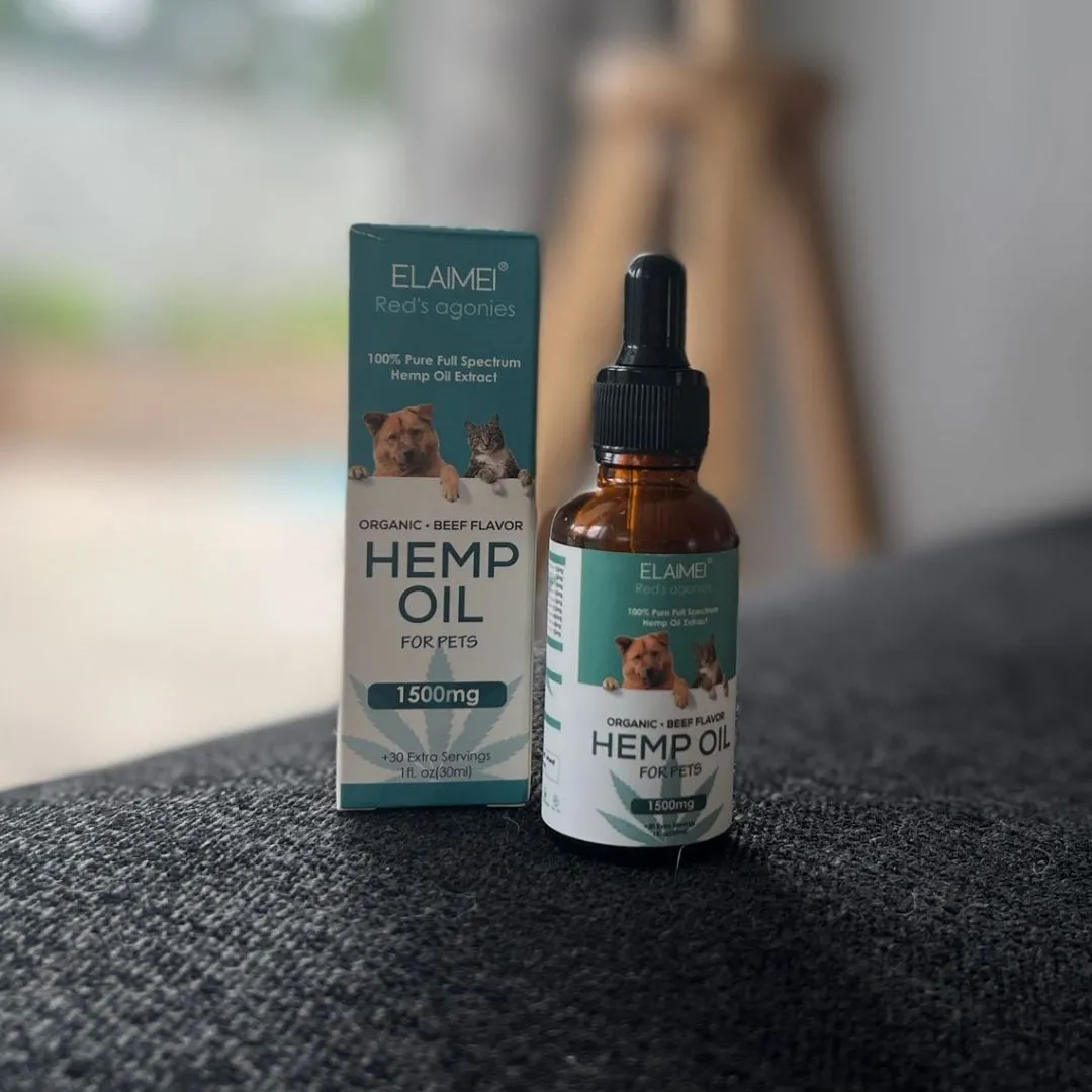 Elaimei Organic Hemp Oil For Pets | Beef Flavor | Toy Doggie