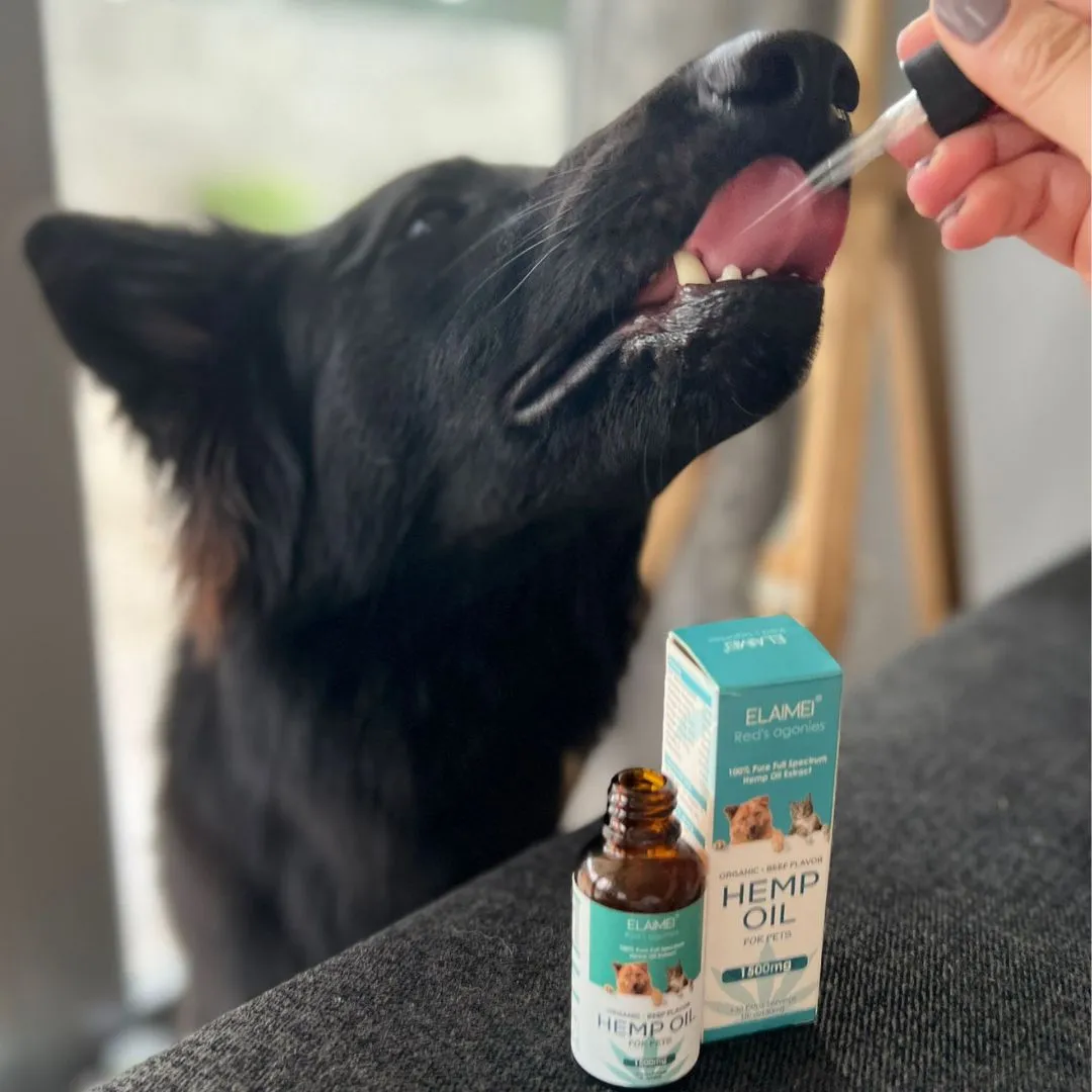 Elaimei Organic Hemp Oil For Pets | Beef Flavor | Toy Doggie