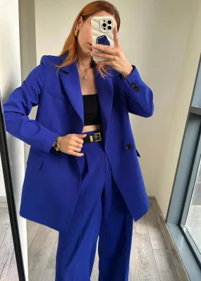 Ensemble tailleur bleu saphir