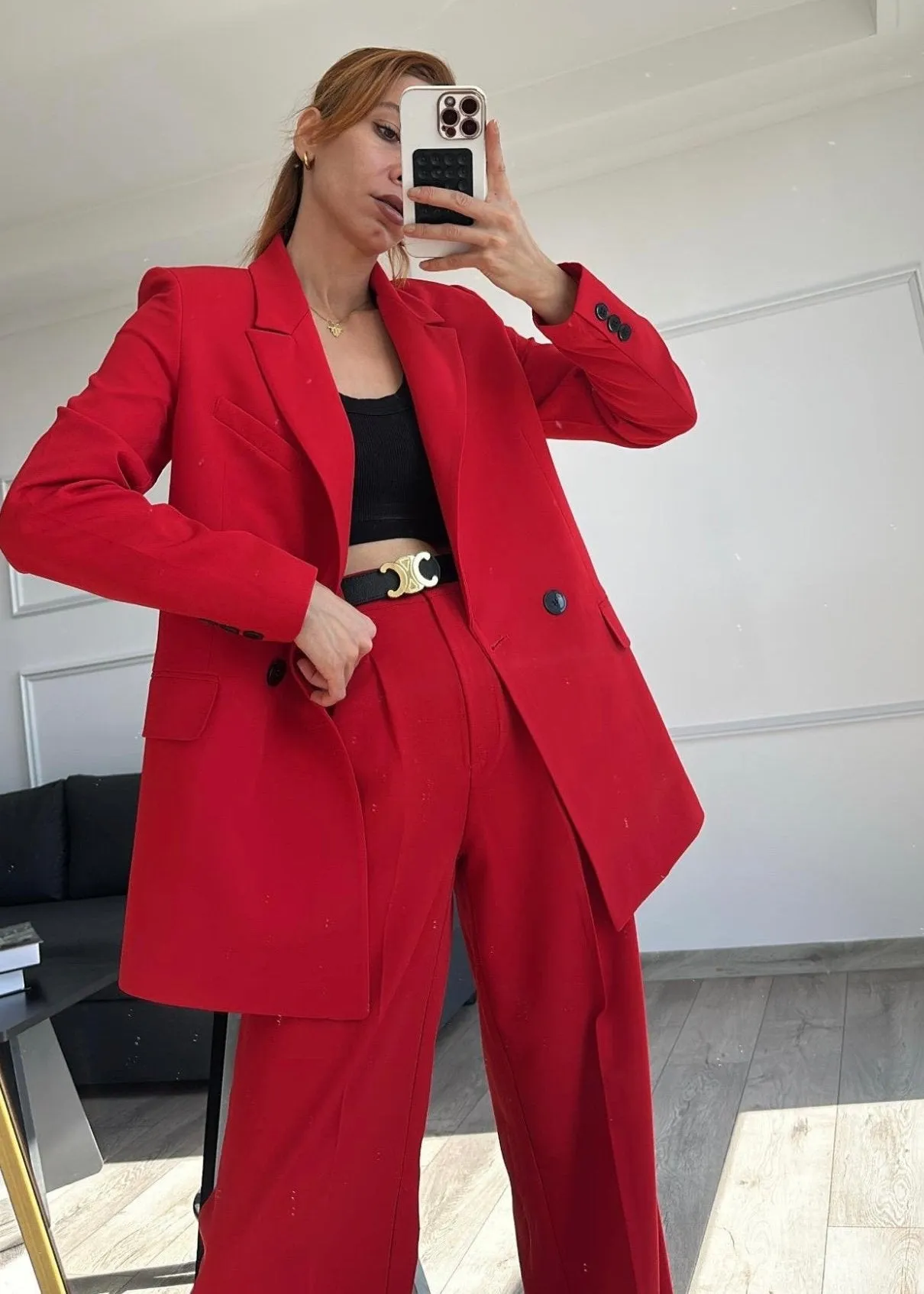 Ensemble tailleur rouge