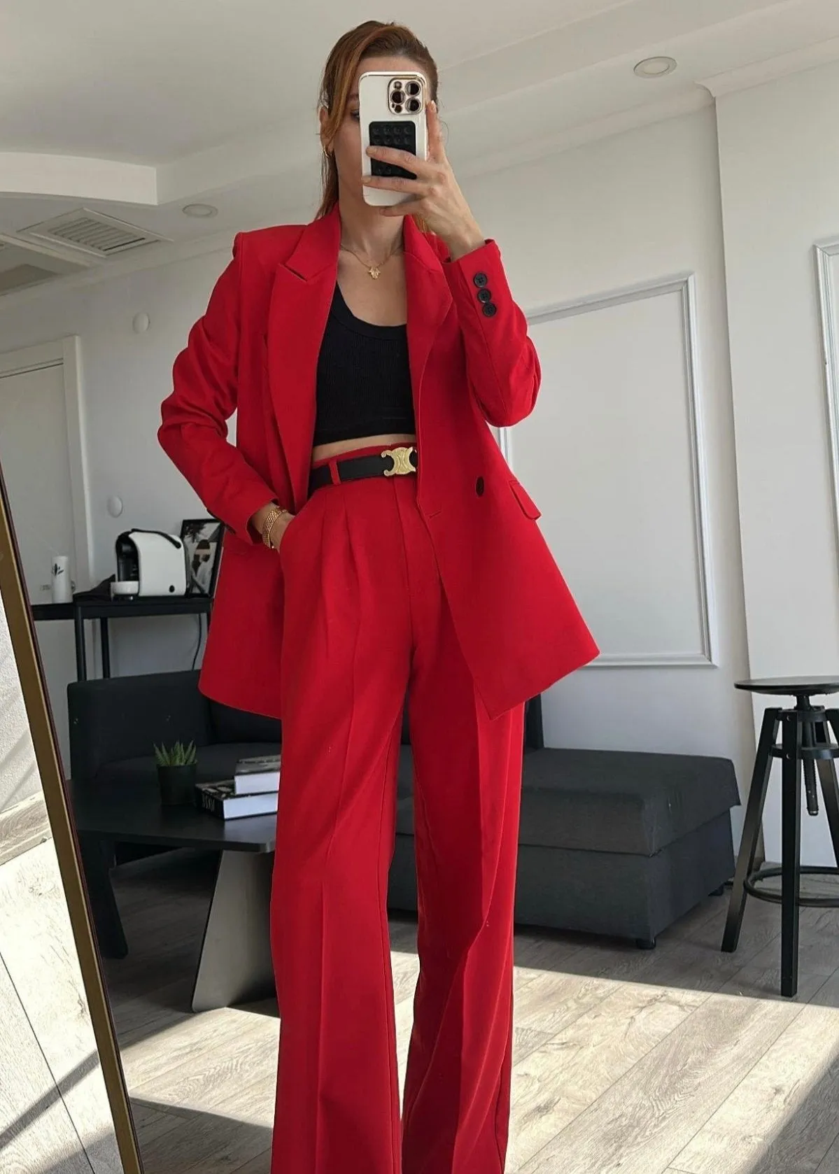 Ensemble tailleur rouge