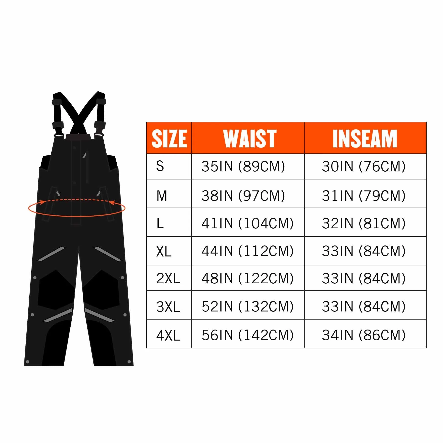 Ergodyne 41218 6471 4XL Black Thermal Bibs - 500D Nylon Shell