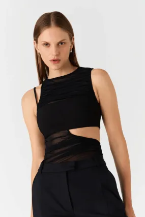 Esme Mesh Top Black