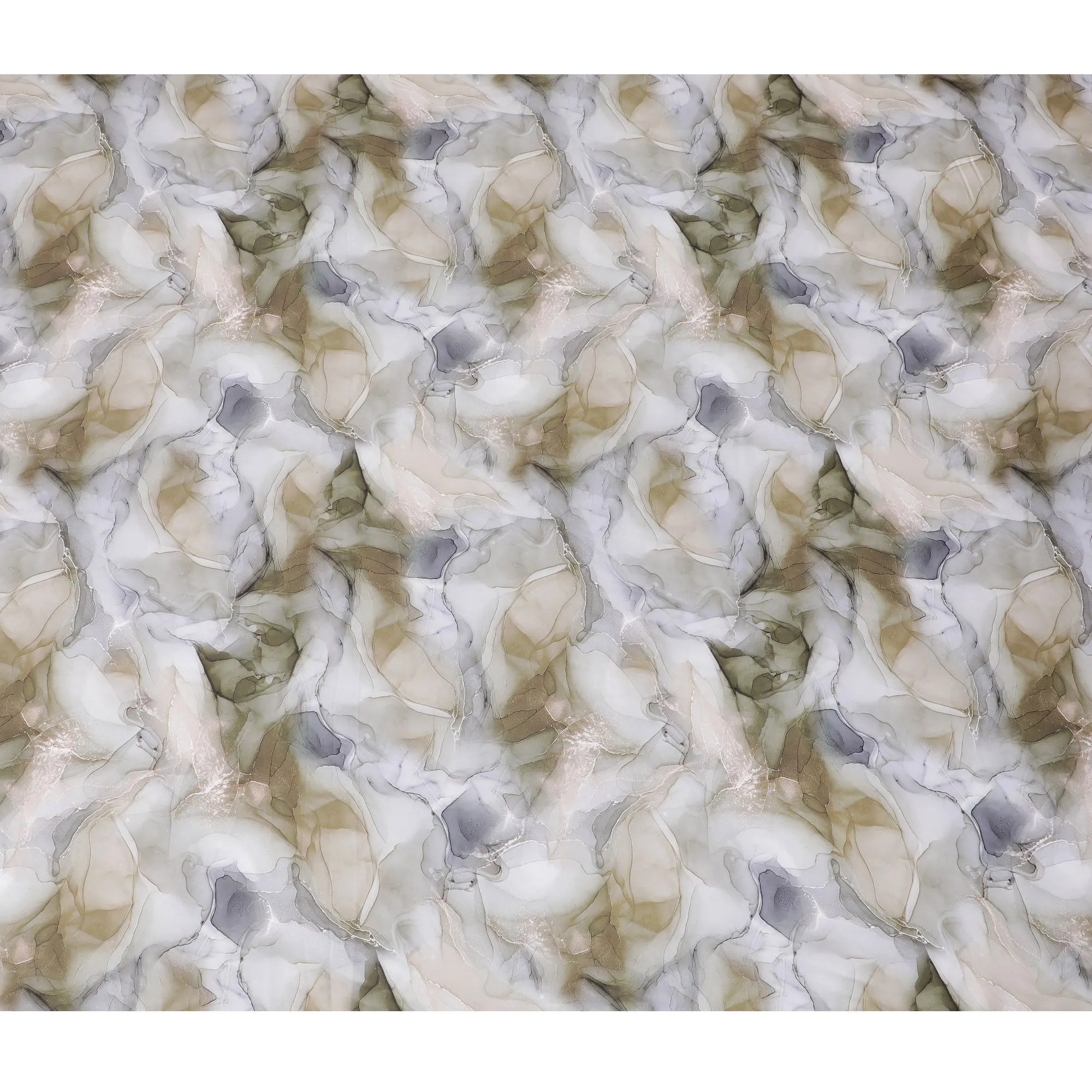 Ethereal Marble Swirl Modal Satin Fabric - 110cm Wide, Luxurious Textile from India-D18523