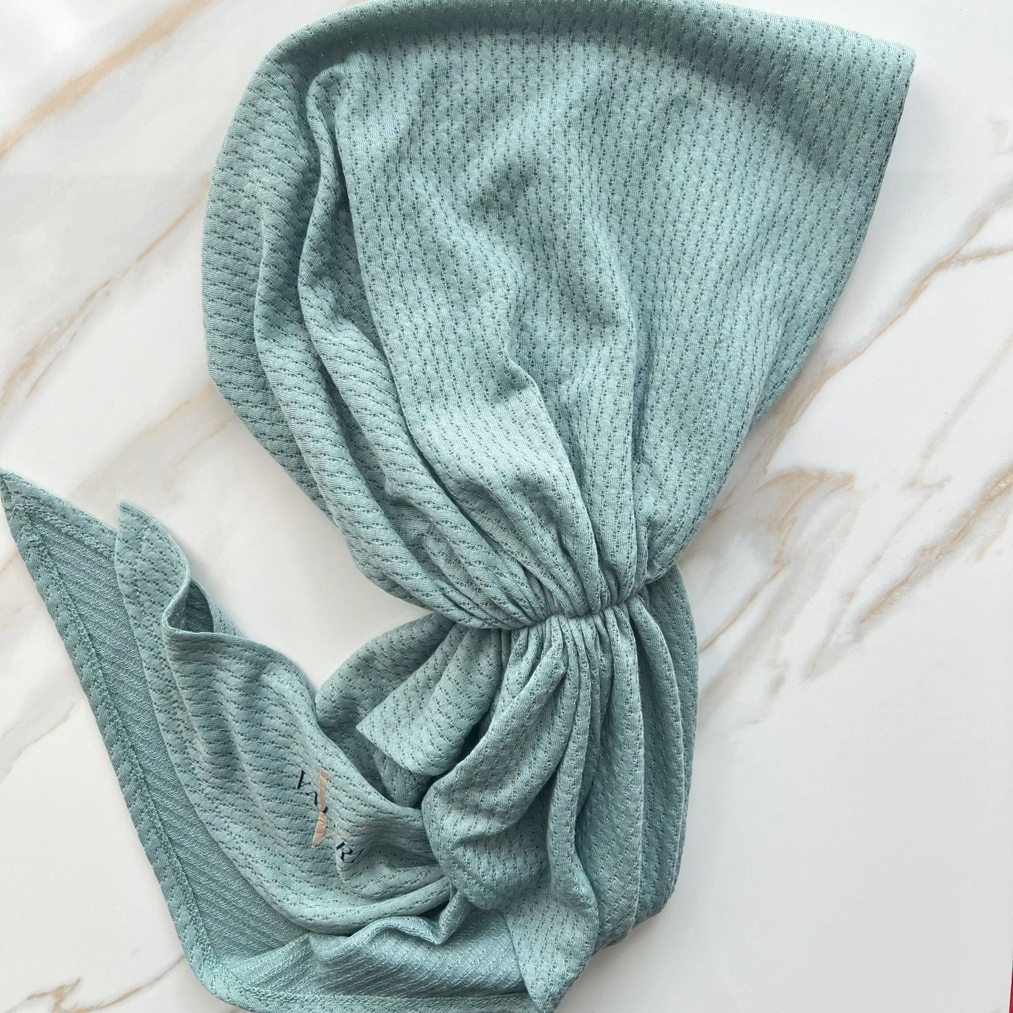 Eyelet Knit Pre-tied Headscarf by Valeri